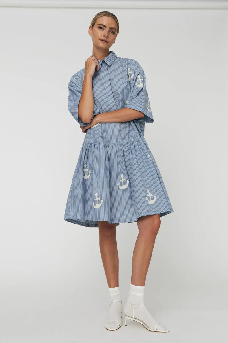 Stella Nova Oversized Dress With Embroidered