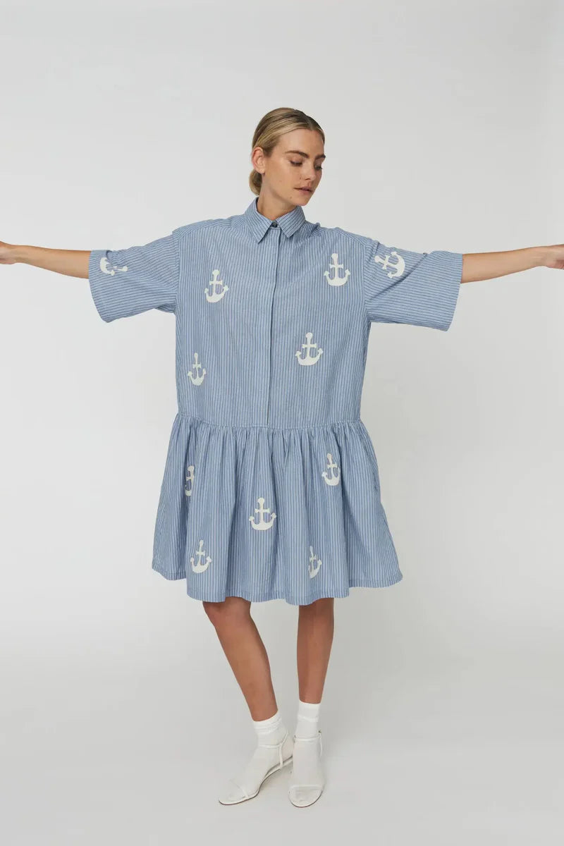 Stella Nova Oversized Dress With Embroidered Kimono Stella Nova Oversized Dress With Embroidered Kimono