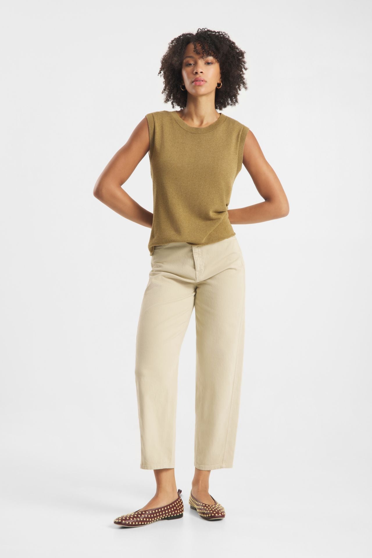 Raffaello Rossi Hanni Almond Milk 7/8 Jeans