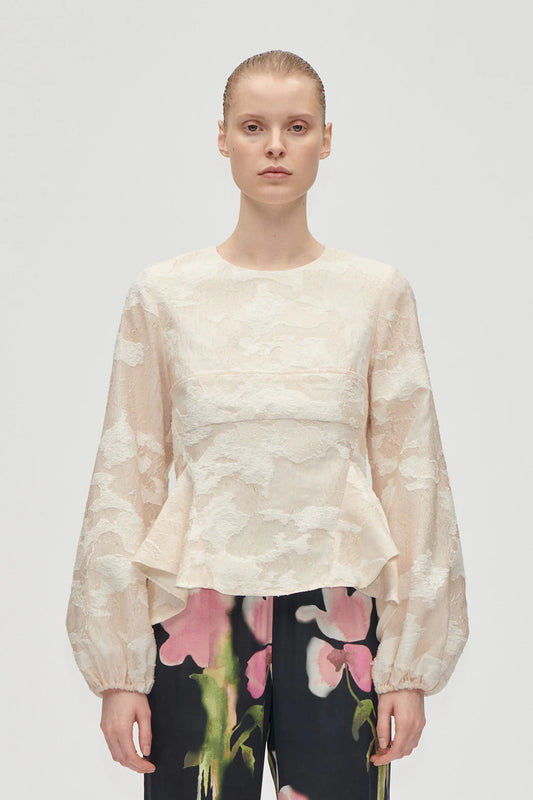 Stine Goya  Romantic Ruffling Long Sleeve Top