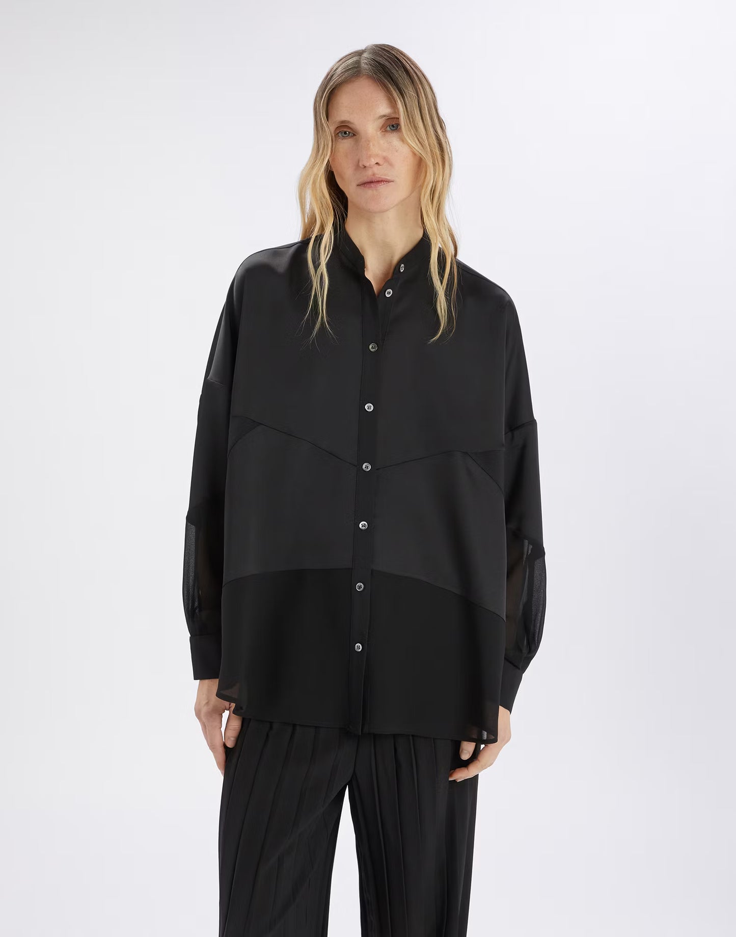 High Anselm Black Sheer Blouse