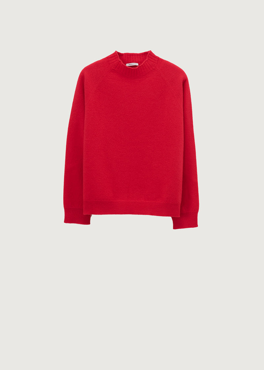 Rosso35 Raspberry  Red Fine Knit Sweater