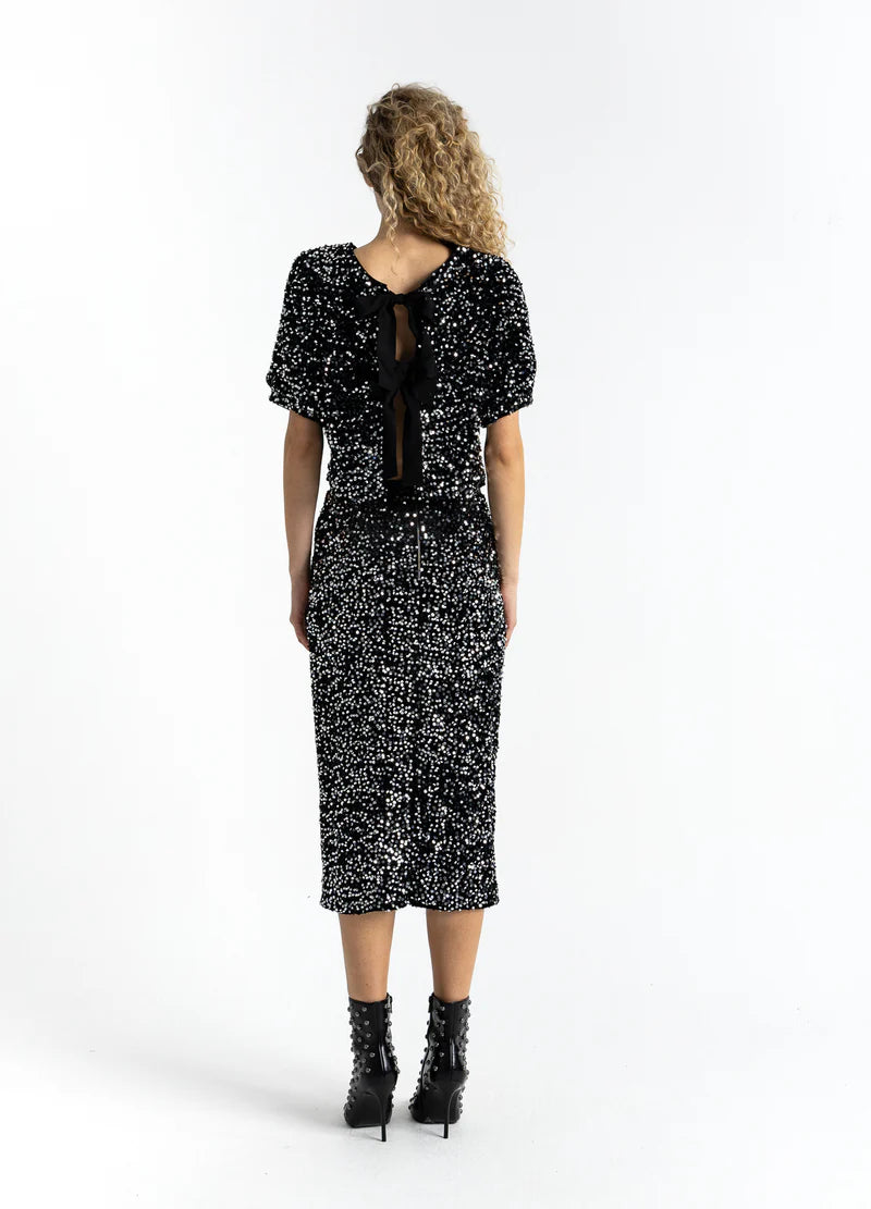 Coster Copenhagen Silver And Black Sequins Skirts