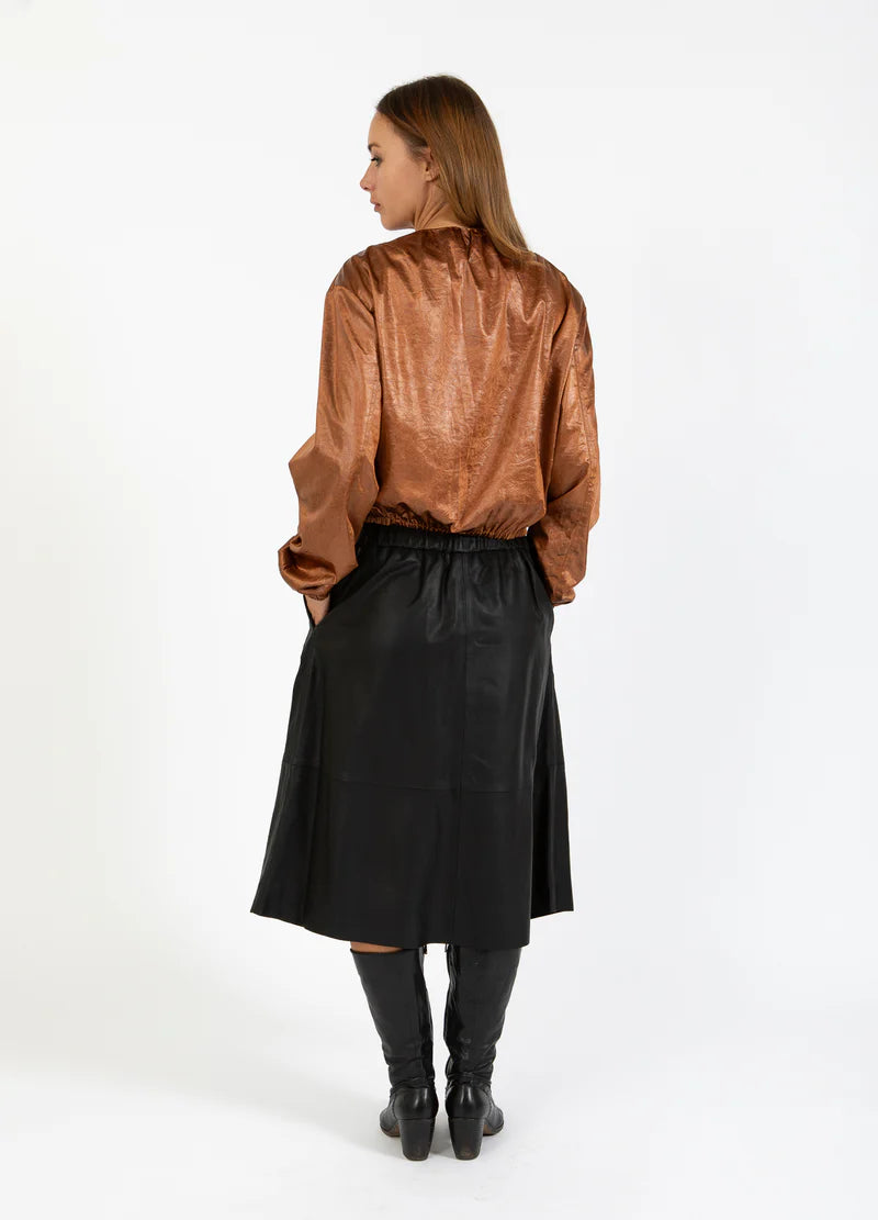 Coster Copenhagen Shiny Bomber In Cognac Brown