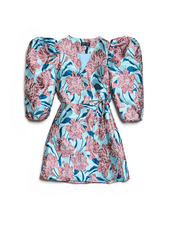 Sister Jane Deco Bloom Jacquard Mini Wrap Dress