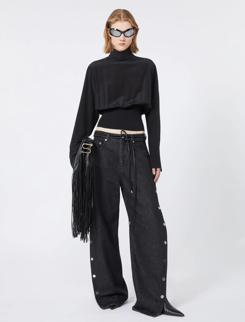 Sportmax Nepeta Silk Black Blouse
