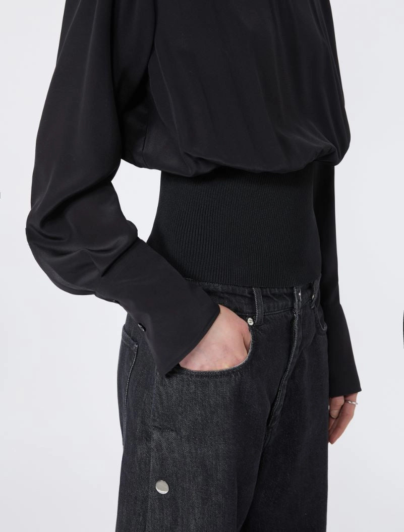Sportmax Nepeta Silk Black Blouse