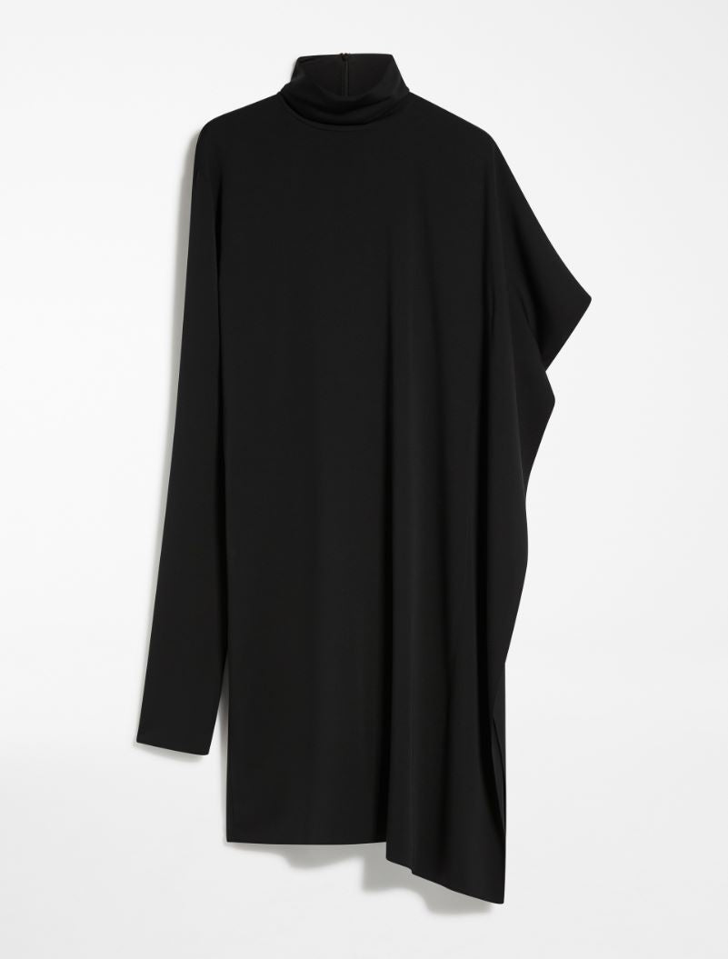Circolo Asymmetrical Stretch Georgette Black Dress
