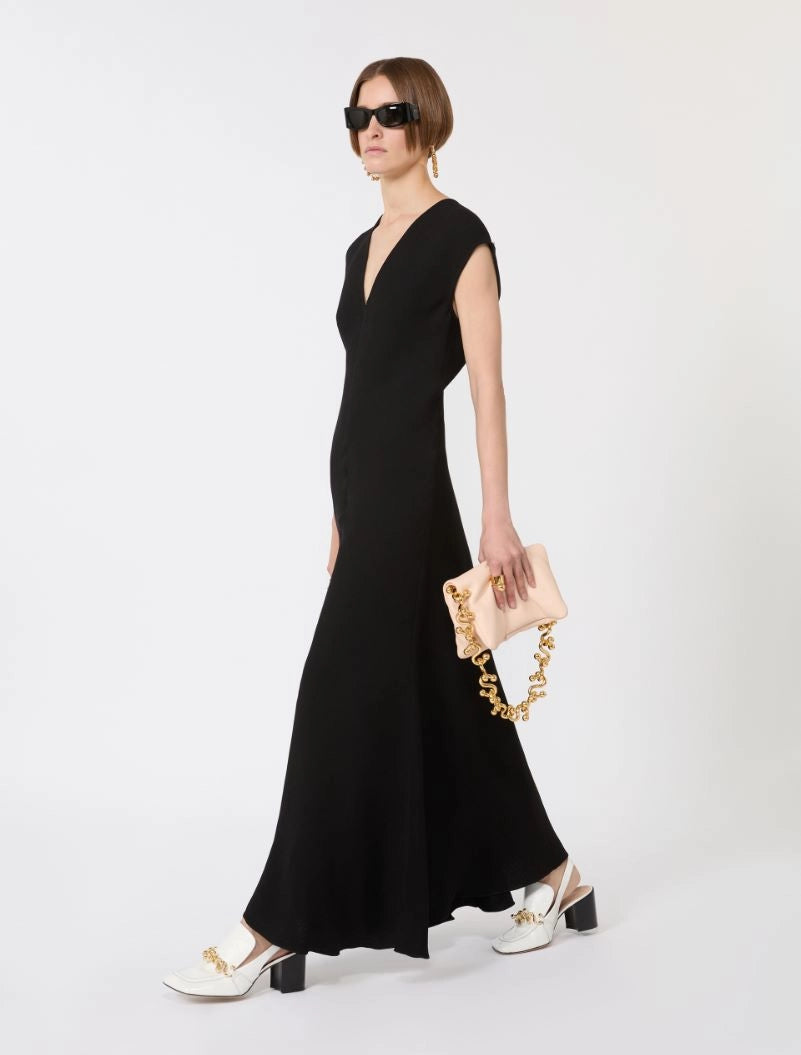 Sportmax Spxpecora Fitted Long Black Dress