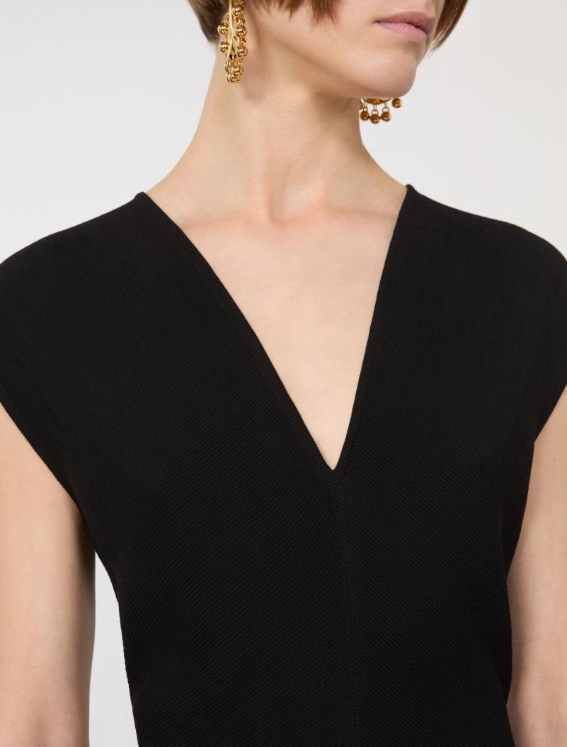 Sportmax Spxpecora Fitted Long Black Dress