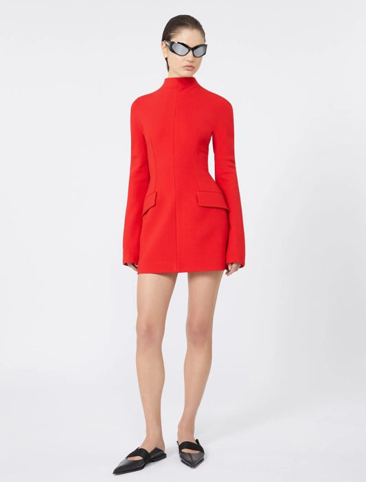 Sportmax Tefrite Short Red Dress With Contoured Sides