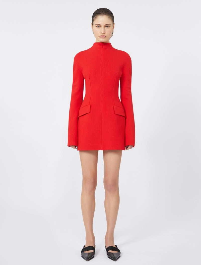 Sportmax Tefrite Short Red Dress With Contoured Sides