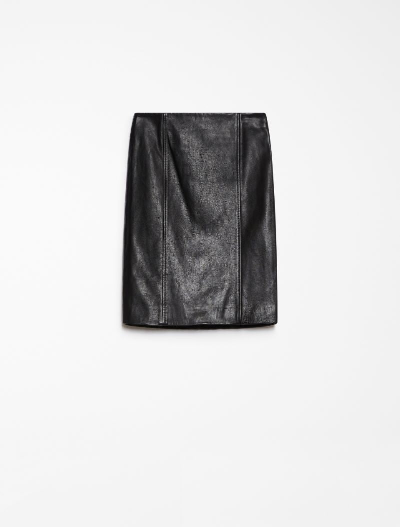 Fennec Black Leather Skirt