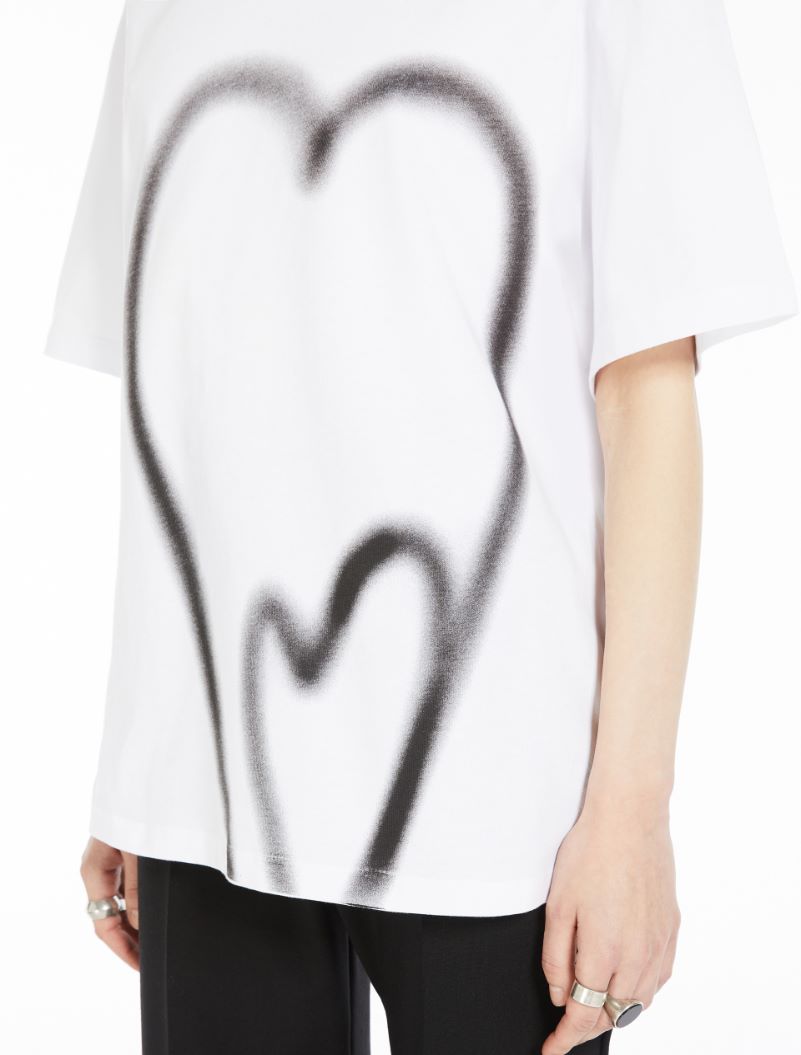 Luis Heart Print Adorned T Shirt