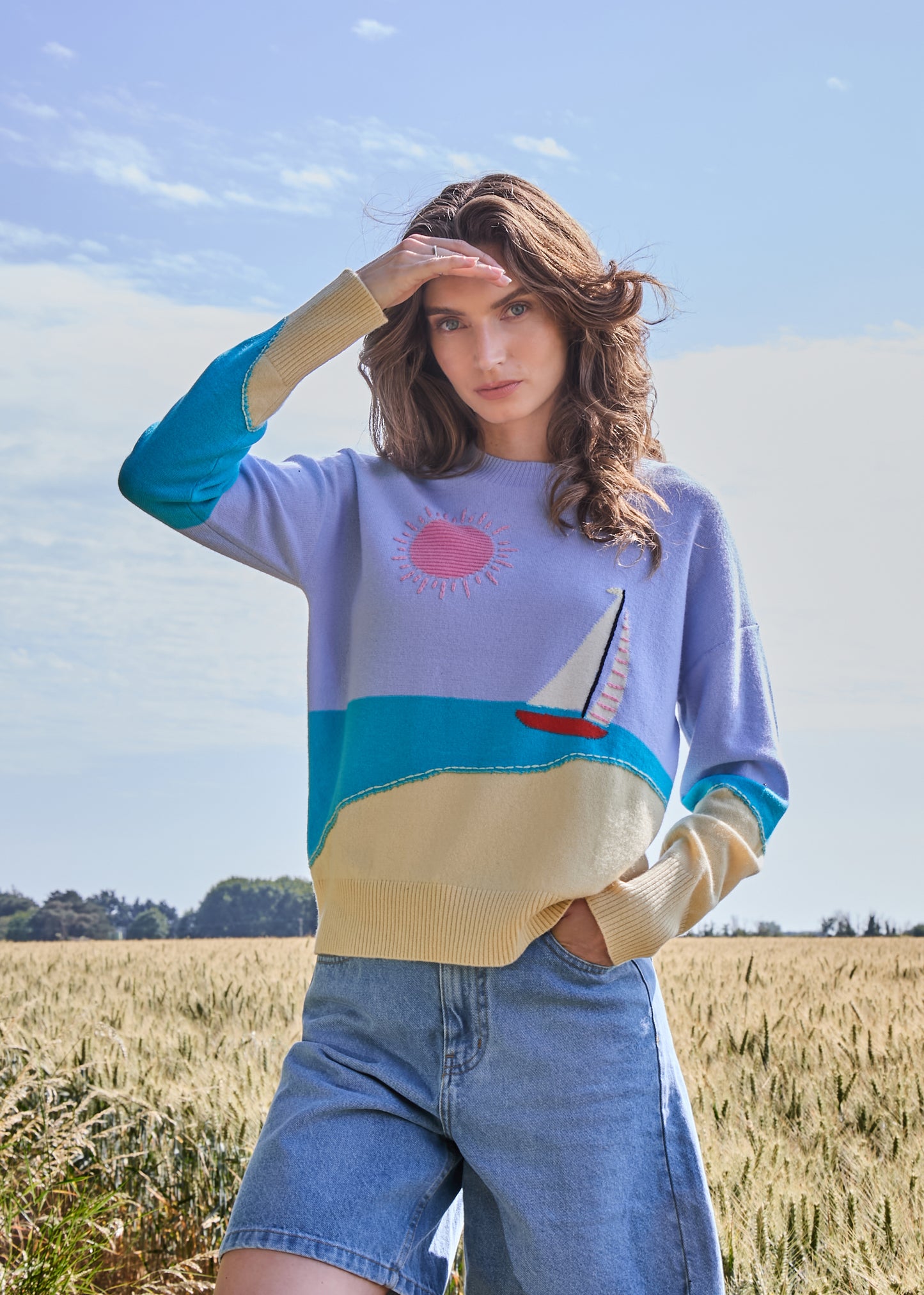 Cocoa Cashmere Mandy  Seaside Sweater