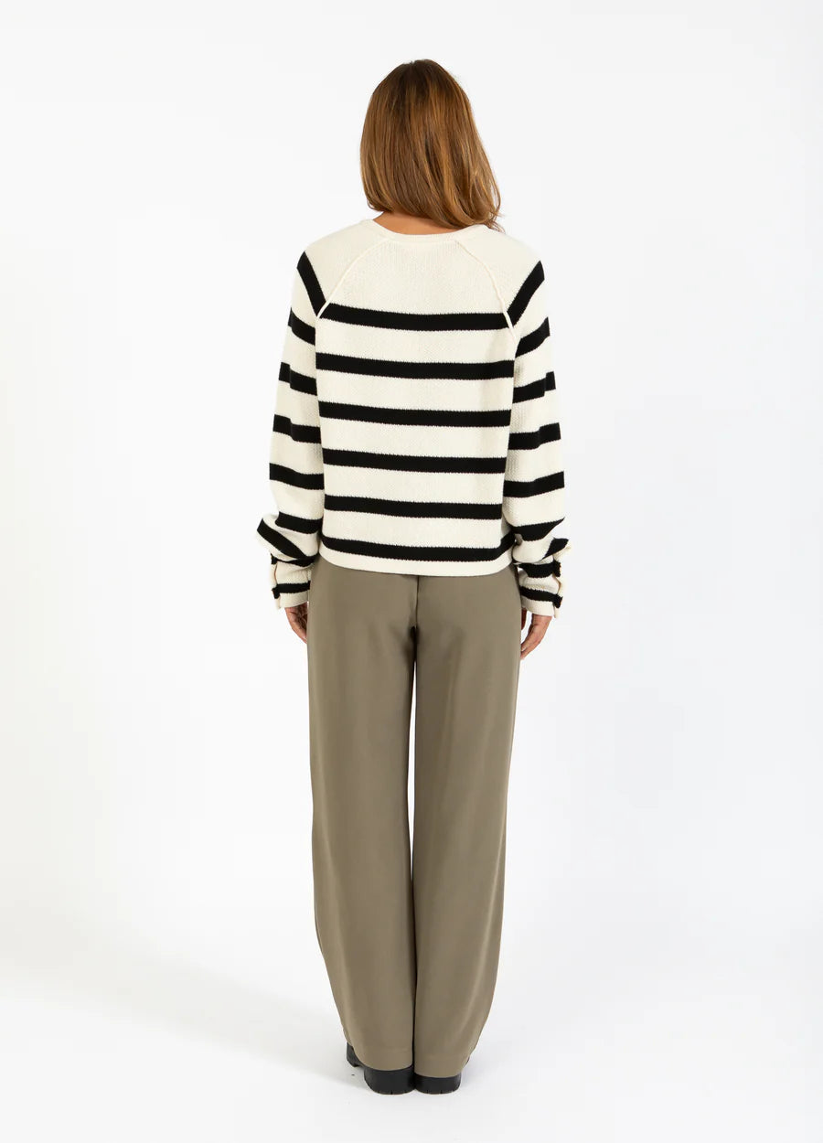 Striped Navy & Cream Cardigan