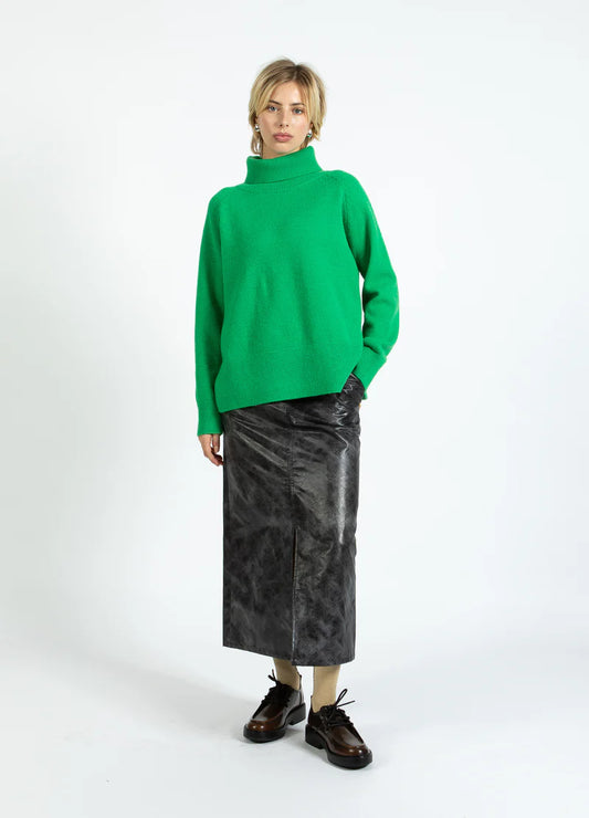 Coster Copenhagen Sweater Lush Green With High Neck