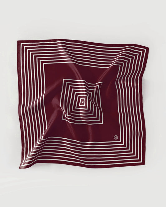 Lescarf Striped Scarf | Wine Red | 50 CM