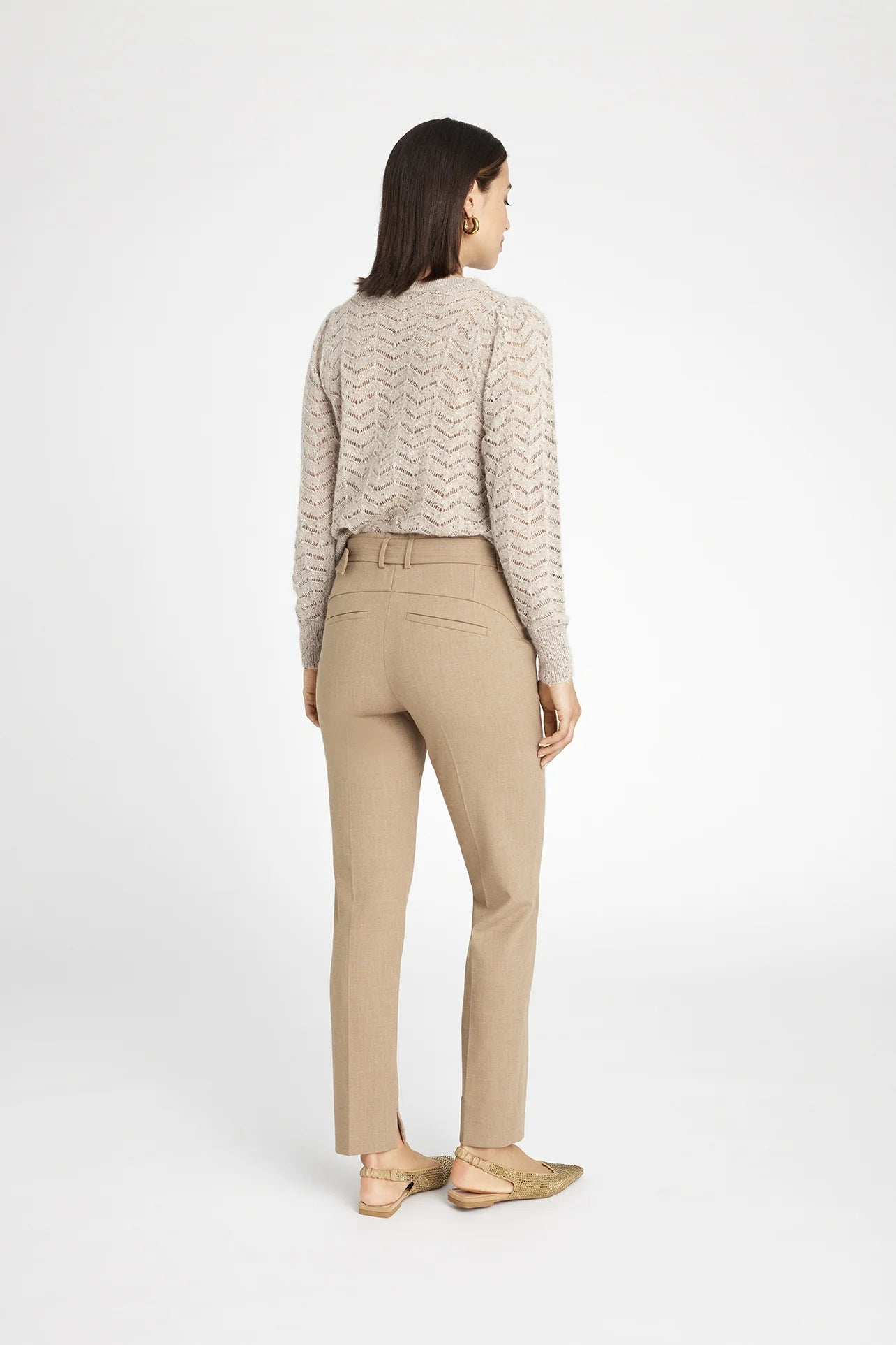 Sis Trousers with Belt  in Camel