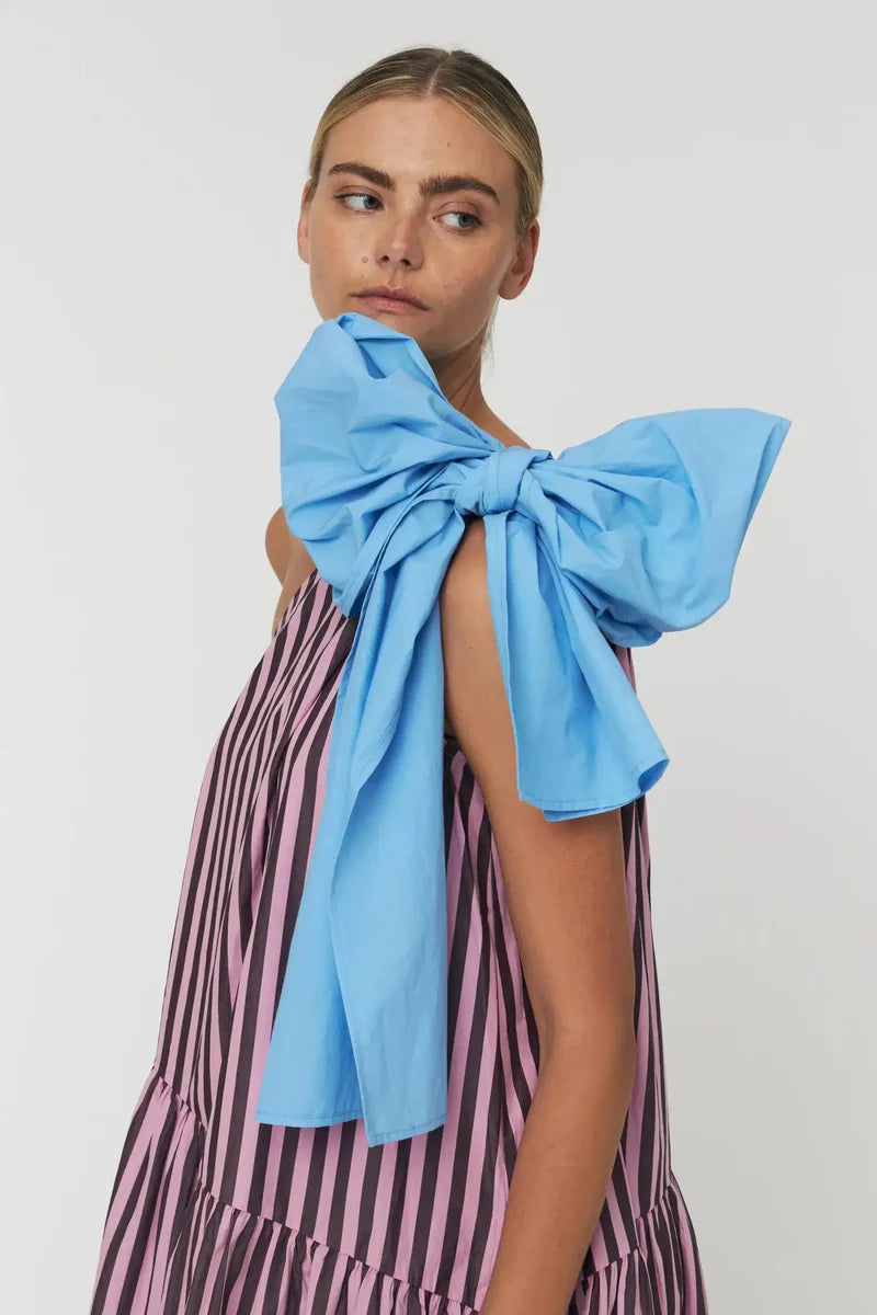 Stella Nova Striped Bow Maxi Dress