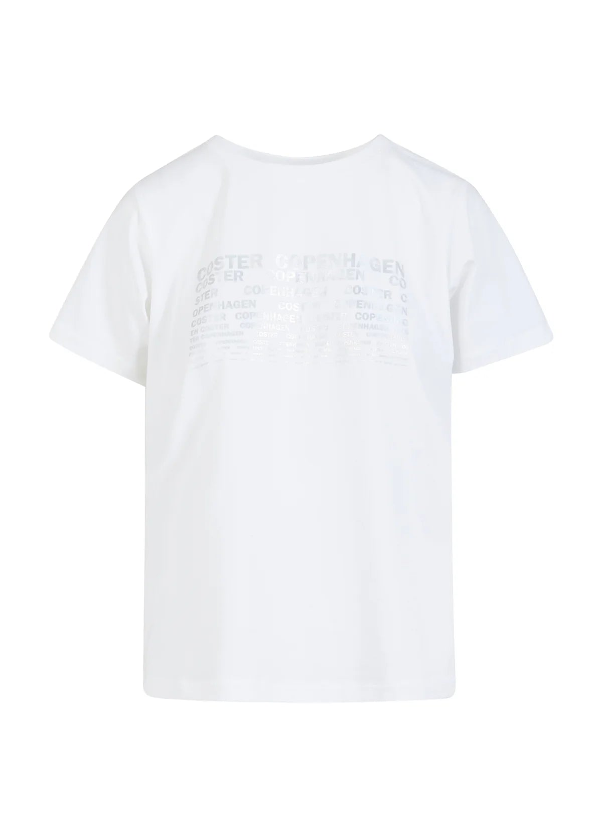 White T Shirt With Silver Coster Logo