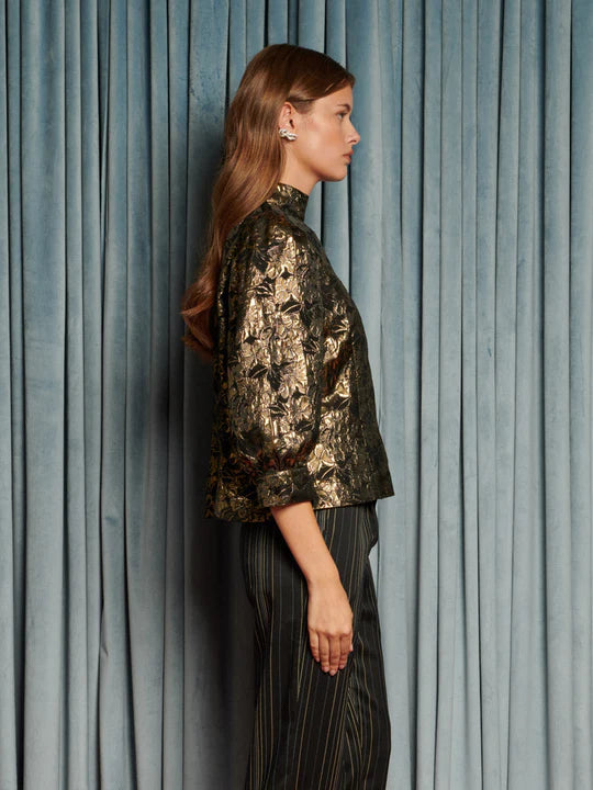 Sister Jane Memoria Jacquard Gold Top