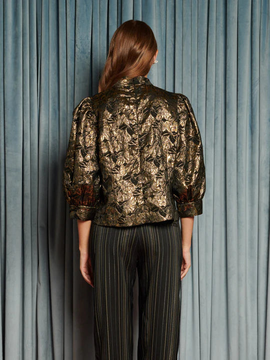 Sister Jane Memoria Jacquard Gold Top