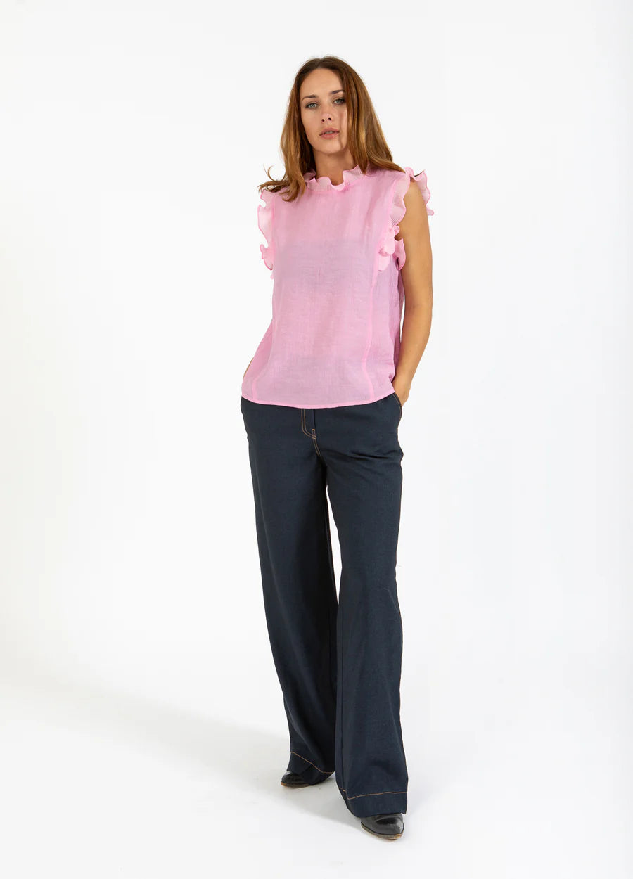 Pink Top With Ruffles