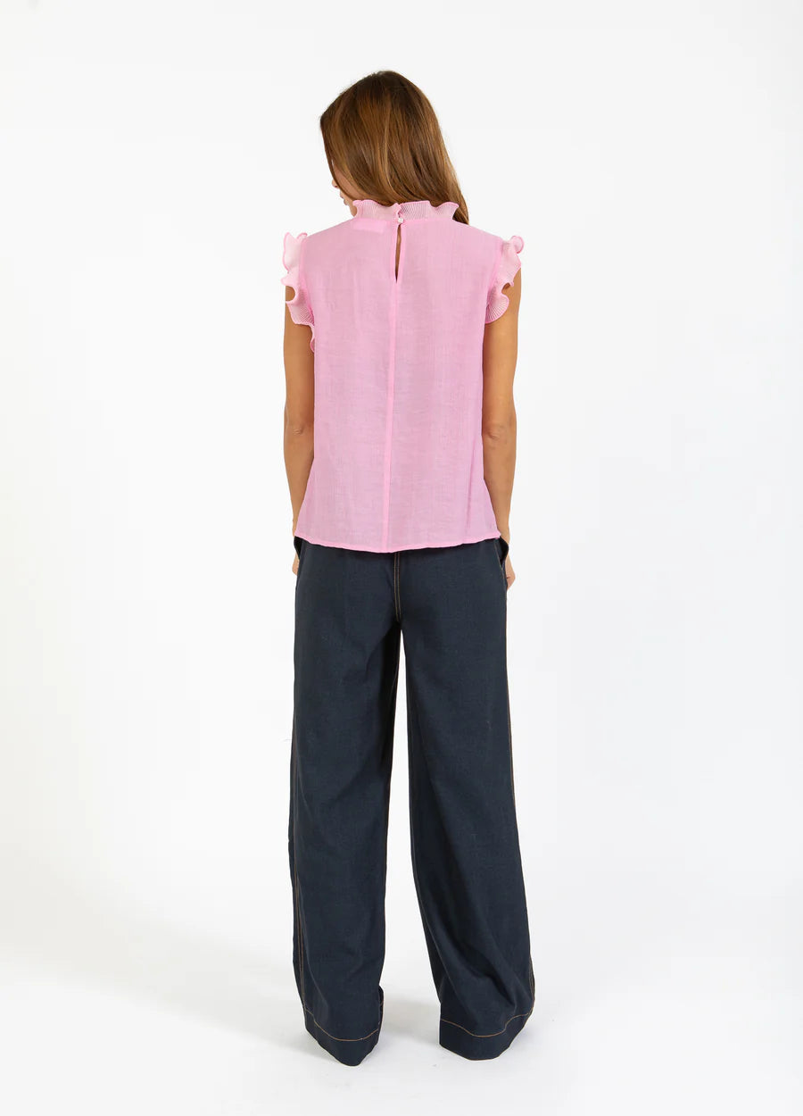 Pink Top With Ruffles