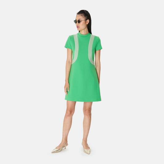 Green Shift Dress With Cap Sleeves