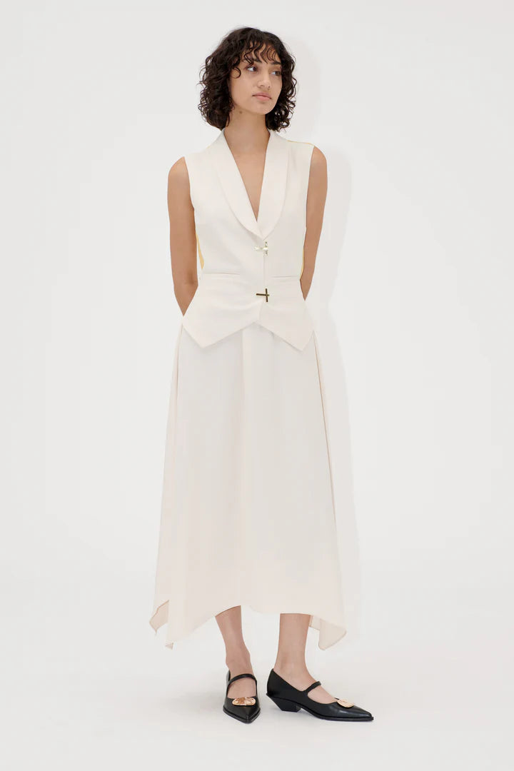 Stine Goya Matte Sheer Tailoring Handkerchief Dress