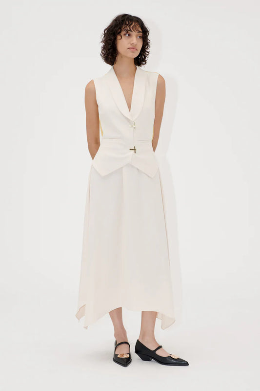 Stine Goya Matte Sheer Tailoring Handkerchief Dress
