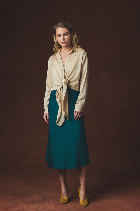 Silk95five Thai Shirt in Almondine