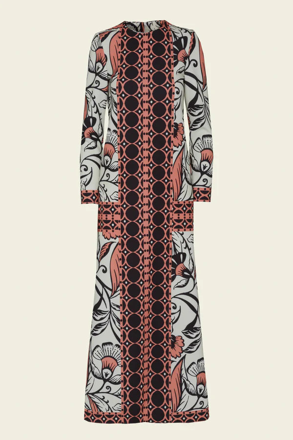 Phillipa 1970 Mira Printed Salmon Dress