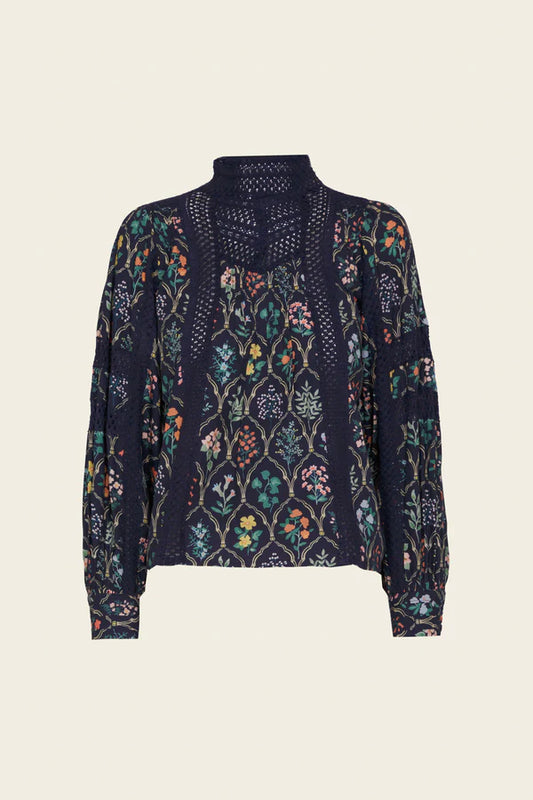 Phillipa 1970 Niza Navy Print Shirt