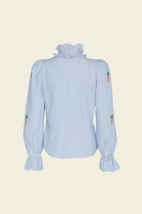 Phillipa 1970 Sutton Blue And White Shirt With Carrot