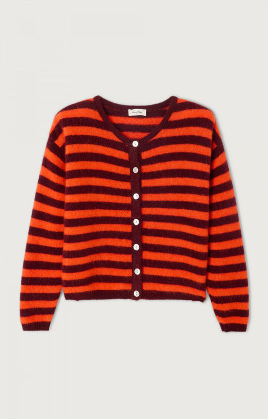 American Vintage Cardigan Orange Stripe
