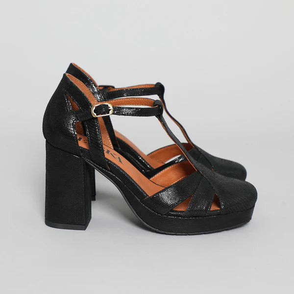 Venice Black Closed Toe Heel