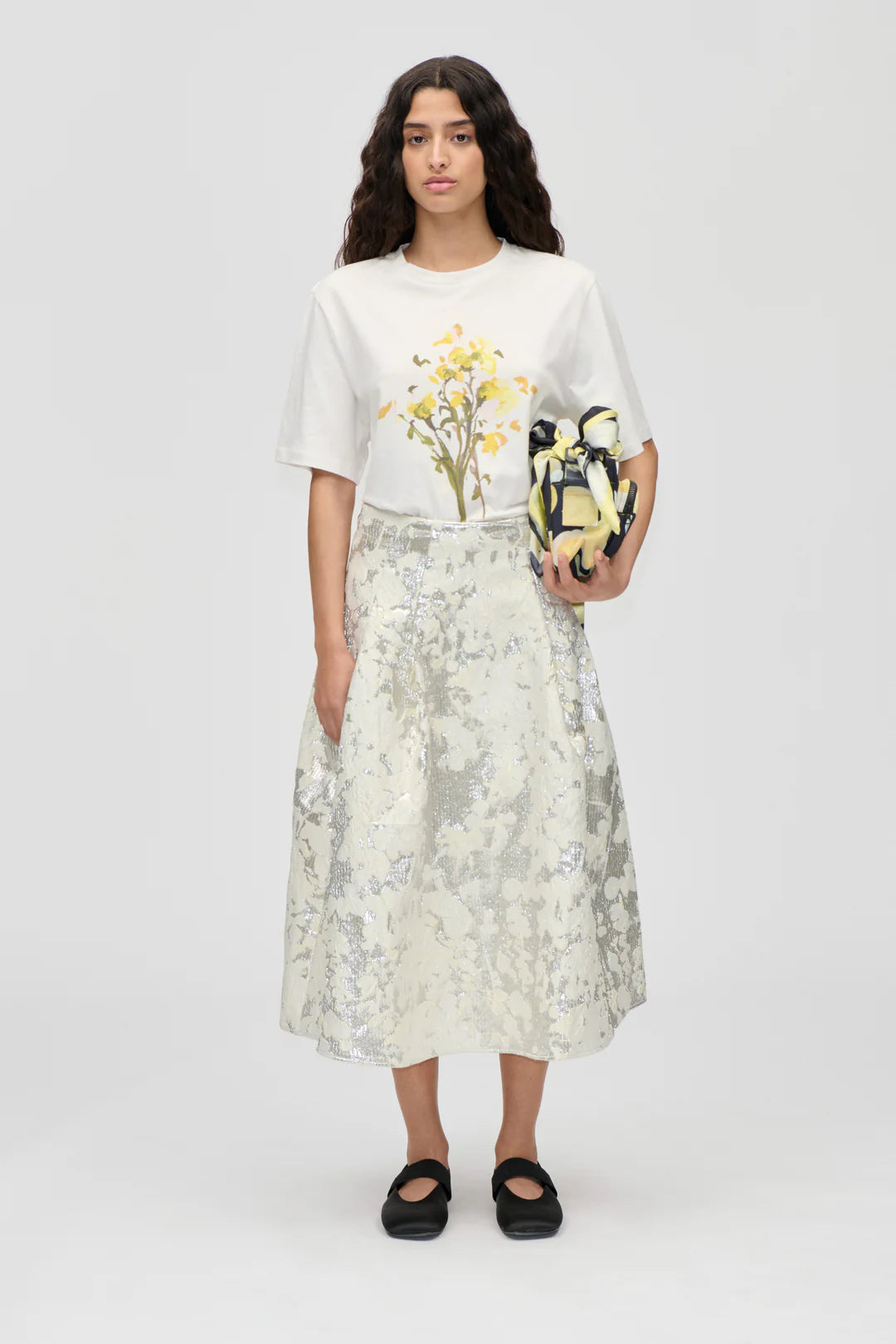 Stine Goya Voluminous Midi Skirt - Lurex Garden