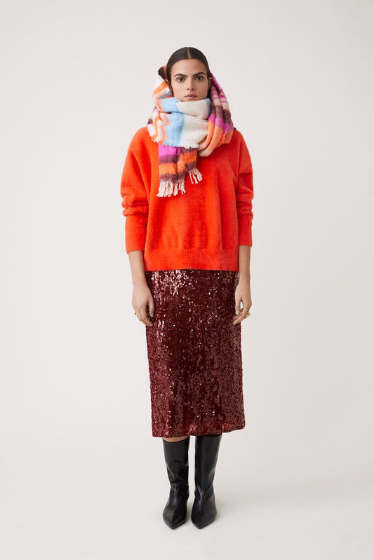 Fer Orange Sequin Skirt