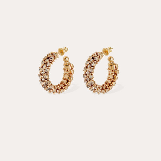 Gas Bijoux Izilda Strass Hoop Earrings