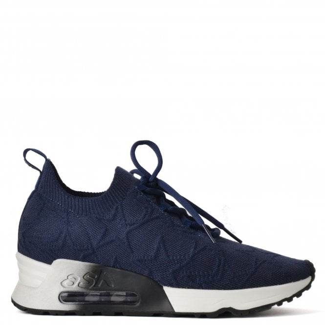 Lucky Stary Navy Blue Knit Trainers