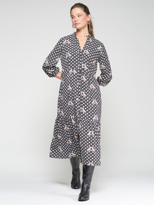 Vilagallo Dress Leopards And Stars Black