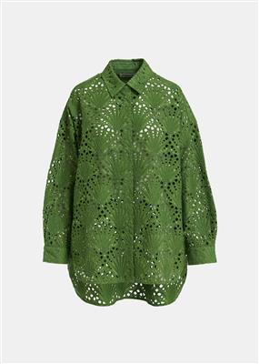 Fummer Emerald Green Broderie Anglaise Shirt