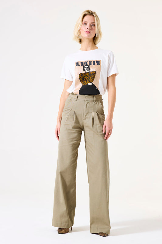 Garcia Ecru Printed T-Shirt