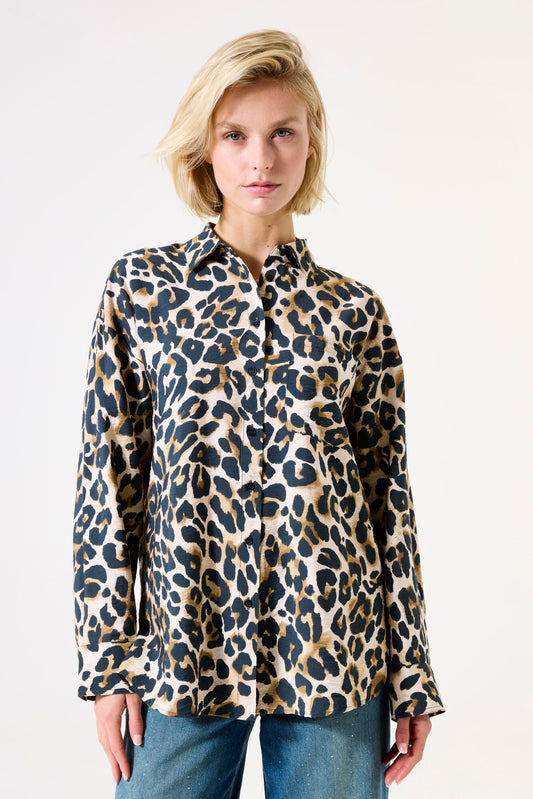 Garcia Shirt in Almond Leopard
