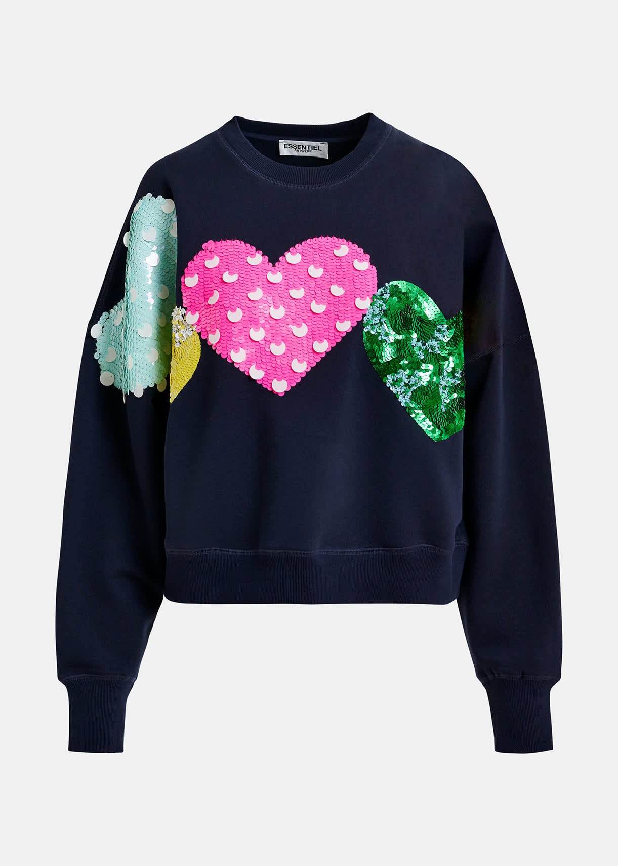 Essentiel Antwerp Navy Hacoeur Heart Embo Sweatshirt