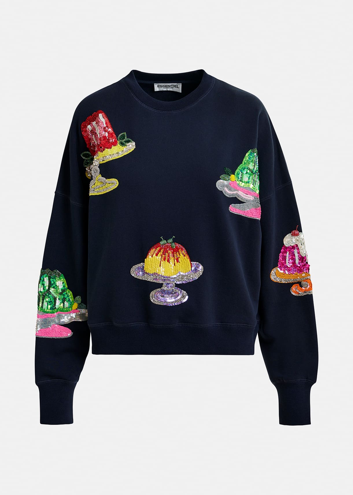 Essentiel Antwerp Navy Hake Cake Embo Sweatshirt