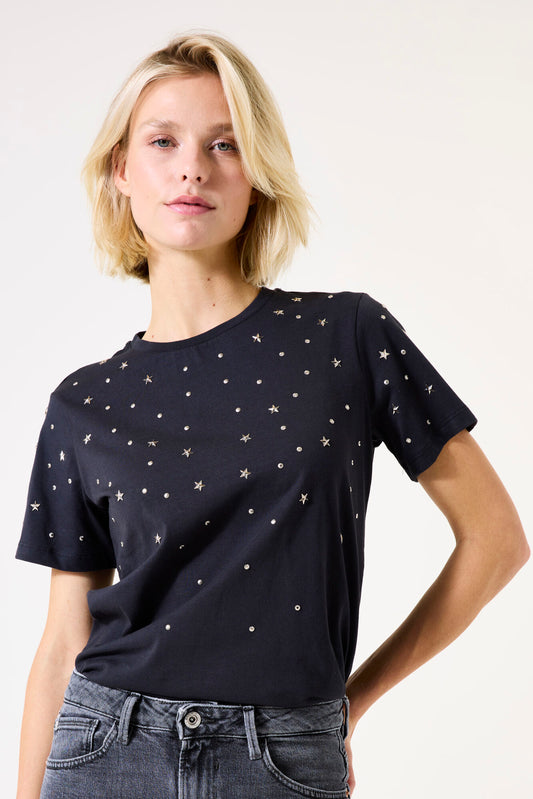 Garcia Anthracite  Silver Beaded T-Shirt