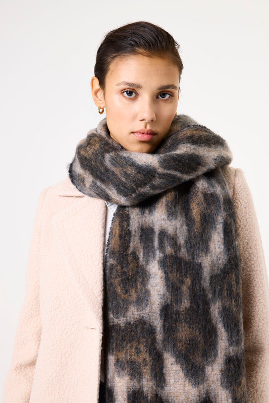 Garcia Almond  Over sized  Leopard Print Scarf